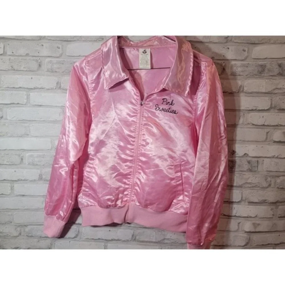 Pink‎ Sweeties Grease Top Pink Glitter Black Spirit Halloween XL 14-16